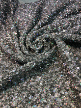 Hand beaded sequin on silk chiffon