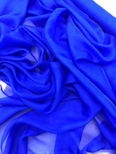Royal blue Silk Chiffon 54&quot; wide, fabric sold by the yard