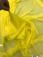 Yellow silk chiffon 54&quot; wide, silk chiffon fabric sold by the yard