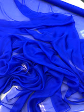 Royal blue Silk Chiffon 54&quot; wide, fabric sold by the yard