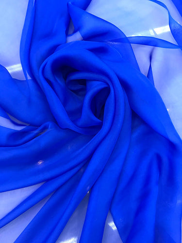 Royal blue Silk Chiffon 54" wide, fabric sold by the yard
