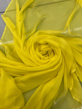 Yellow silk chiffon 54&quot; wide, silk chiffon fabric sold by the yard