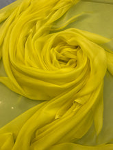Yellow silk chiffon 54&quot; wide, silk chiffon fabric sold by the yard
