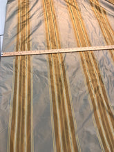 Silk taffeta satin stripe 54&quot; wide     Beautiful gold bluesh grey     Fabric sold by the yard