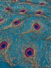 Peacock feather embroidery 44" wide