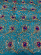 Peacock feather embroidery 44" wide