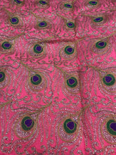 Peacock feather embroidery 44" wide