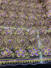 Lilac Tule cording lace 52&quot; wide    Fabric sold by the yard