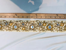 Mirror embroidered trim, multi color with nude background