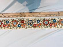 Mirror embroidered trim, multi color with nude background