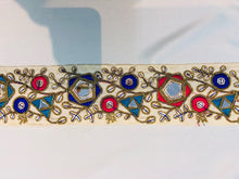 Mirror embroidered trim, multi color with nude background