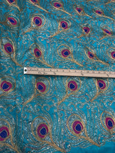 Peacock feather embroidery 44" wide