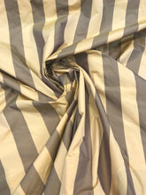 Silk taffeta gold&tan stripe 54&quot; wide
