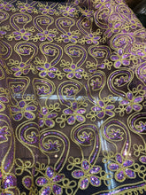 Lilac Tule cording lace 52&quot; wide