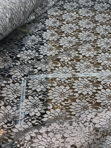 Silver chantaly lace 54" wide