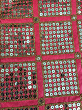 Beautiful shiny shantung embroided sequence   44&quot; wide