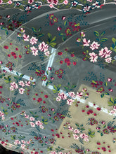 Italian designer  fabric Floral embroidery on tulle fabric.  Price for One Yard 50&quot; wide. Usable for apparel,accessories and interior design