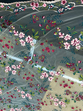 Italian designer  fabric Floral embroidery on tulle fabric.  Price for One Yard 50&quot; wide. Usable for apparel,accessories and interior design