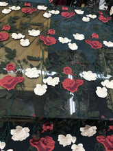 Italian designer  fabric Floral embrodery on tulle fabric.  Price for One Yard 50&quot; wide. Usable for apparel,accessories and interior designi