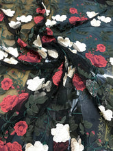 Italian designer  fabric Floral embrodery on tulle fabric.  Price for One Yard 50&quot; wide. Usable for apparel,accessories and interior designi