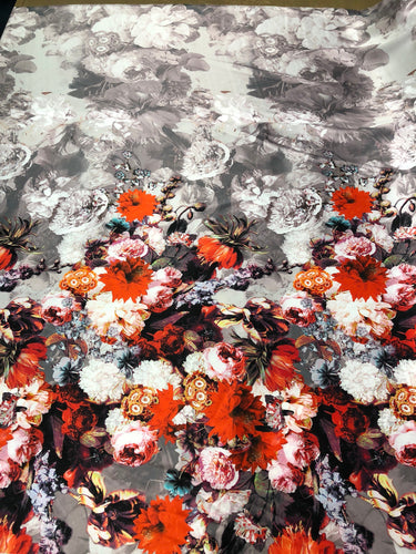 100% silk satin charmouse digital print 54" wide