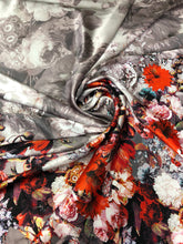 100% silk satin charmouse digital print 54&quot; wide