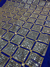 Beautiful shiny shantung embroided sequence   44&quot; wide