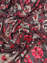 Italian designer Chiffon Velvet Burnout fabric Floral print. Price for One Yard  45&quot; Wide