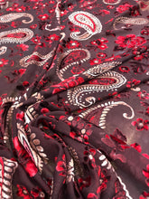 Italian designer Chiffon Velvet Burnout fabric Floral print. Price for One Yard  45&quot; Wide