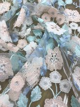 Italian designer  fabric Floral embroidery  on tulle fabric.  Price for One Yard 50&quot; wide. Usable for apparel,accessories and interior desig