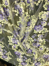 Italian designer  fabric Floral embroidery on tulle fabric.  Price for One Yard 50&quot; wide. Usable for apparel,accessories and interior design