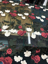 Italian designer  fabric Floral embrodery on tulle fabric.  Price for One Yard 50&quot; wide. Usable for apparel,accessories and interior designi