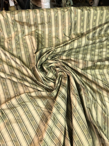 100% Silk Taffeta jaquard Stirpe 54" wide         Sold by the yard