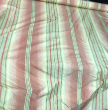 100% silk taffeta stripe 54&quot; wide                      Sold by the yard          Light gold with rose pink shades