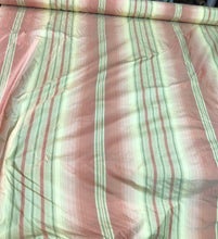100% silk taffeta stripe 54&quot; wide                      Sold by the yard          Light gold with rose pink shades