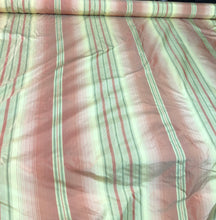 100% silk taffeta stripe 54&quot; wide                      Sold by the yard          Light gold with rose pink shades