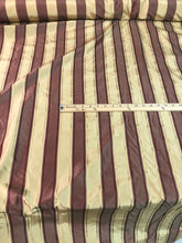 Silk taffeta jaquard stripe 54&quot; wide                       Beautiful gold & wine color