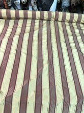 Silk taffeta jaquard stripe 54&quot; wide                       Beautiful gold & wine color