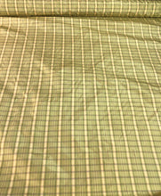 Silk taffeta plads fabric  54&quot; wide                    Sold by the yard            Beautiful apple green & light yellow gold combination