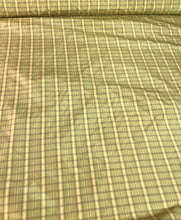 Silk taffeta plads fabric  54&quot; wide                    Sold by the yard            Beautiful apple green & light yellow gold combination