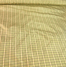 Silk taffeta plads fabric  54&quot; wide                    Sold by the yard            Beautiful apple green & light yellow gold combination