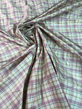 Silk shantung plads   54&quot; wide                        Sold by the yard       Beautiful beige pink combination
