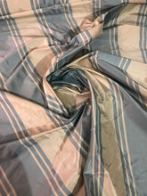 Silk taffeta stripes 54&quot; wide                             Beautiful Blue ivory stripes   sold by the yard