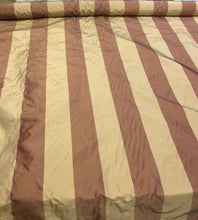 Silk taffeta stripes 54&quot; wide     Sold by the yard      Color: gold & wine