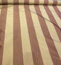 Silk taffeta stripes 54&quot; wide     Sold by the yard      Color: gold & wine