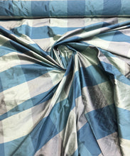 Silk shantung plads 54&quot; wide    Sold by the yard  color: blue grey tones