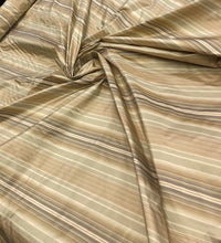 Silk taffeta stripes 54&quot; wide      sold by the yard     Beautiful shades of gold