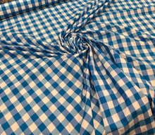 Taffeta gingham check 54&quot; wide                        Sold by the yard            Turquoise & white
