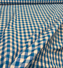 Taffeta gingham check 54&quot; wide                        Sold by the yard            Turquoise & white