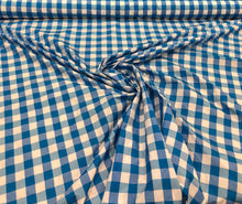 Taffeta gingham check 54&quot; wide                        Sold by the yard            Turquoise & white